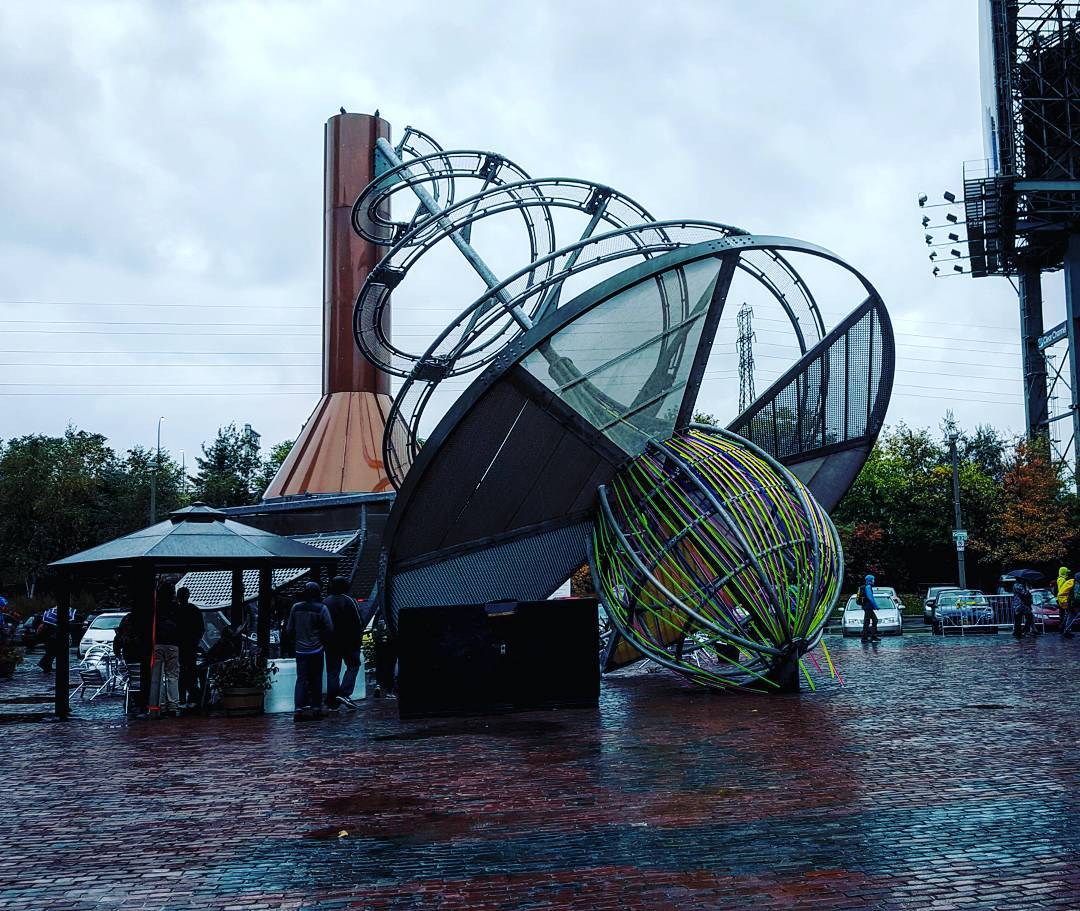 Large sculpture in distillery district
